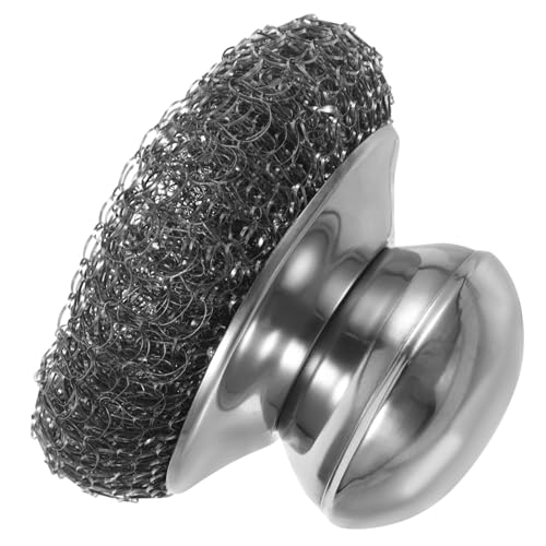 BEBEMOKO Dish Washing Brush Kitchen Scrubber Stainless Steel Pot Brush Silver Dish Scrubber for Sink