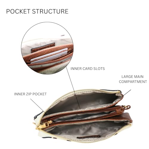 Image of JEN & CO. Riley Small Crossbody Bags Vegan Leather Wristlet Wallets Clutch Purses Shoulder Handbag for Women