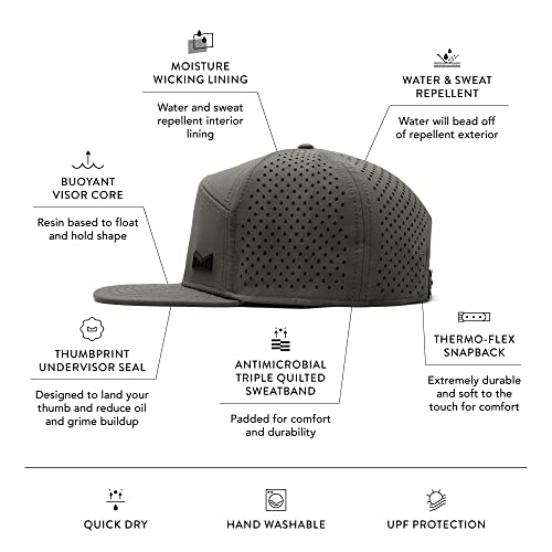 Melin Trenches Icon Hydro, Performance Snapback Hat, Water-Resistant Baseball Cap For Men & Women, Olive, Medium-Large #TOP1