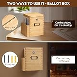 KIRIGEN Wall Mounted Wood Suggestion Box Comment Collection with Lock Wooden Donation and Ballot Box for Office, Customer Center, School, Hospital Natural - Image 4