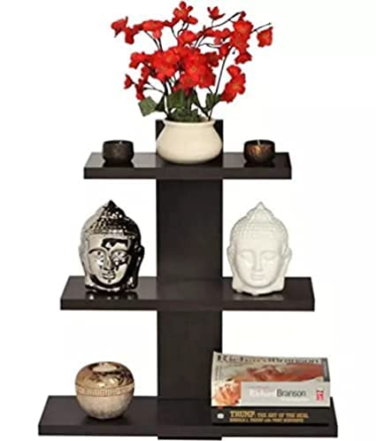 WOOD MINE Wall Shelves for Living Room and Home Decore Floating Study Book Shelf 3 Tier Rack Shelf (Black) (B0BZZJ5VZ2) Amazon Price History, Amazon Price Tracker