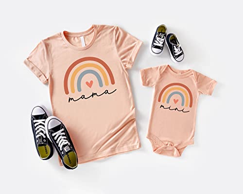 Olive Loves Apple Mommy & Me Matching Rainbow Heart Cursive Shirts & Bodysuits for Kids & Adults4