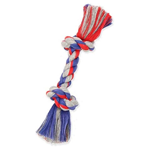 Mammoth Flossy Chews Color Rope Bone - Premium Cotton-poly Rope Tug Toy for Dogs - Bone Shaped Dog Rope Toy - Interactive Dog Tug Toy - Tug Dog Chew Toy for Small Dogs - Small 9” Cover