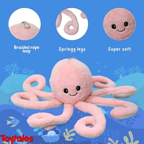 Image of TOYTALES Plush Giant Realistic Stuffed Z8 Octopus Animal Soft Toy, 45CM Pink