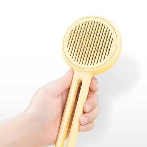 Image of Cat Brush with Release Button, Self Cleaning Cat Hair Grooming Brush for Shedding for Indoor Dogs Pets