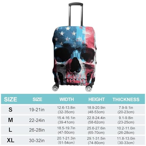 3d Skull U.S.A. Flag Luggage Covers Washable Travel Suitcase Cover Elastic Baggage Protector2