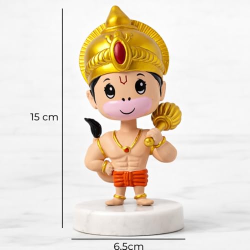 Image of Hanuman Bobble Head Idol for Car Dashboard | Spring Moving Head Hindu God Idol | Decorative Dashboard Idol for Car, Home Temple & Office