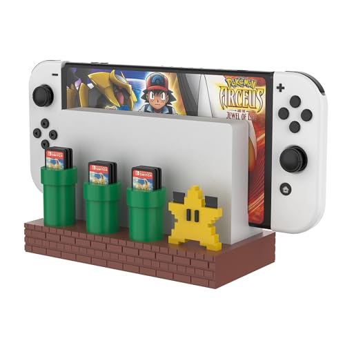 TGDPLUE Switch Game Card Storage Dock Compatible with Nintendo Switch OLED,Customized Mario Pattern Gaming Room Decor Case for Girls Boys with 9 Game Card Slots and 2 Micro SD Card Slots