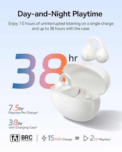Baseus Bass BC1 Open Ear Bluetooth 6.0 Wireless Earbuds (Starlight White) - image 8