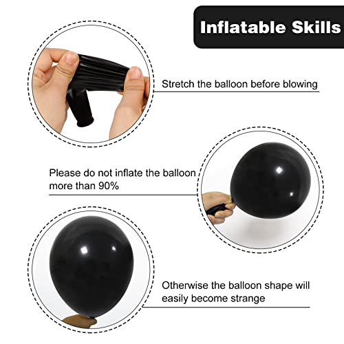 image for RUBFAC 129pcs Metallic Gold and Black Balloons Latex Balloons Differen