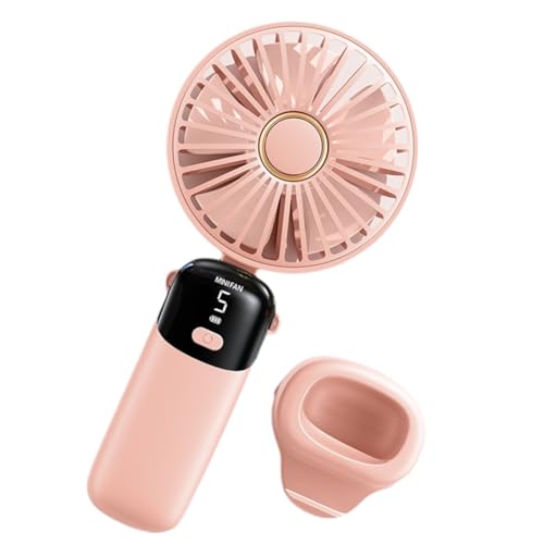 Greethga Los mini ventiladores portátiles, los ventiladores portátiles plegables, los ventiladores recargables mediante USB son un imprescindible para el verano, rosa