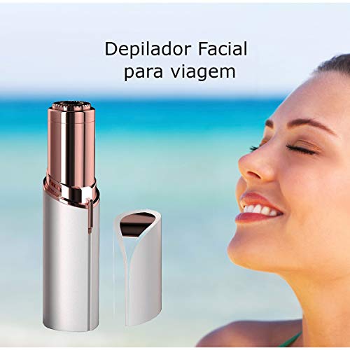 Depilador Batom Facial Rosto Recarregável USB para viagem (Cor Vermelho)