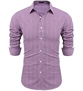 COOFANDY Men's Muscle Fit Dress Shirts Wrinkle-Free Long Sleeve Casual Button Down Shirt