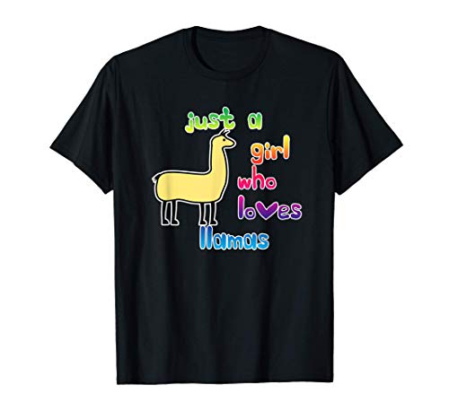 Just A girl Who Loves Llamas T-Shirt Stocking Stuffer Gift Camiseta