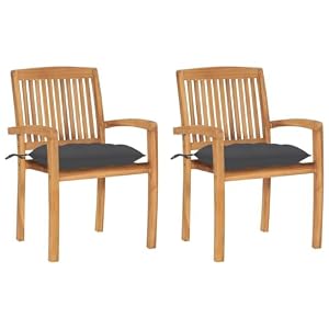 KTHLBRH KTHLBRH Gartenstühle 2 STK. mit Anthrazit Kissen Massivholz Teak, Freizeitstühle Terrassenstühle Balkonstühle Outdoor-Stühle für Terrassen, Gärten, Decks KTHLBRH KTHLBRH Gartenstühle 2 STK. mit Anthrazit Kissen Massivholz Teak, Freizeitstühle Terrassenstühle Balkonstühle Outdoor-Stühle für Terrassen, Gärten, Decks