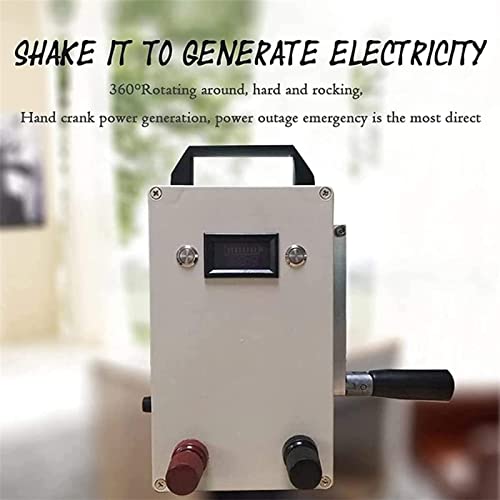 Generador portátil de manivela y energía solar, 12 V / 220 V, 150 W, batería de litio de 5000 mAh, iluminación LED de emergencia, impermeable, con mango plegable miniatura 2