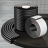 Edge Protector for Baby, Soft Foam Furniture Corner Guards, Desk Edge Cushion, Baby Proofing Bumper for Table, Fireplace - 6.5ft Black