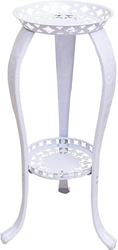 Miniatura 2 de Paquete de 2 soportes de metal para macetas de 2 niveles de alto, soportes decorativos para macetas de flores para interiores y exteriores