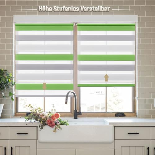 Doppelrollo Deswell Klemmfix ohne Bohren für Fenster