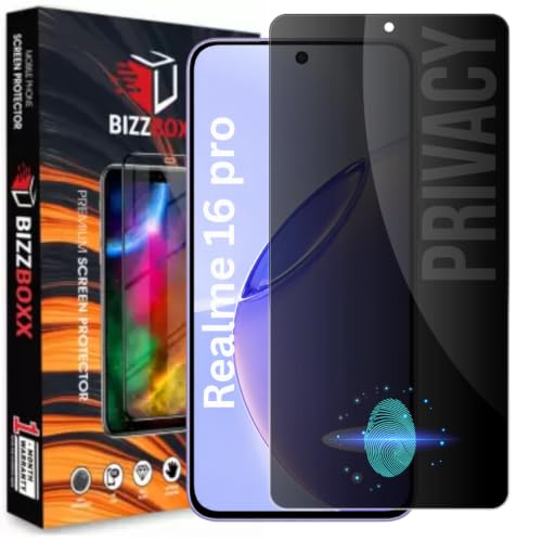 Image of Privacy Screen Protector For Realme 16 pro - Anti-Spy Tempered Glass Gurad, Protect Sensitive Information, Privacy in Public, Fingerprint May Not Work (Realme 16Pro - 6.78 Inch) - Pack of 1