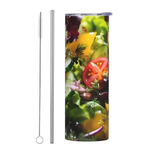 QAZWZML Taza de viaje de acero inoxidable con un cuerpo recto impreso, adecuada tanto para bebidas frías como calientes