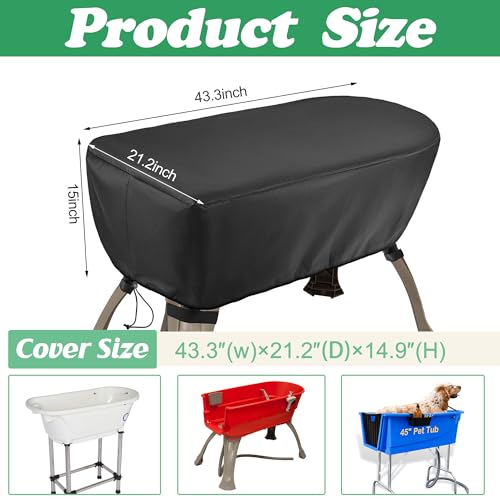 Capa de banho elevada para animais de estimação, 110 cm P x 21,2 x 14,9 A. Capa de banheira de cacho