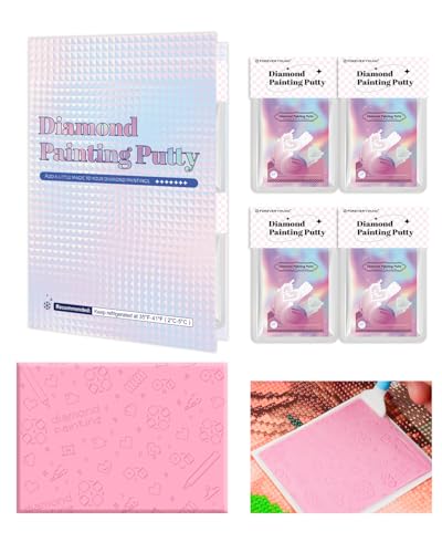 ForeverYoung Diamond Painting Putty, Long-Lasting Stickiness Diamond Art Putty, Scientifically Formulated Clay Glue, Wax for Diamond Art Accessories and Tools (30g x 4)