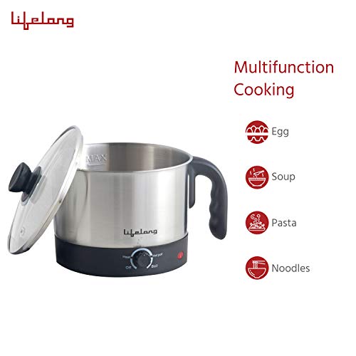 Lifelong Multifunction Cooker/Kettle 1.5 litres (Best for Boiling Milk, Eggs, Soup and Maggi/Noodles), Silver, 1.5 liters (LLMC01), Stainless... - Image 4