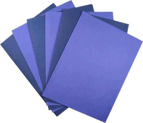 Image of KCS 4 /6 pc of 12 inch x 18 inch(30cmx45cm) 16 Count Cotton Aida Cloth Cross Stitch Fabric (6 pc,Royal Blue+Navy Blue)