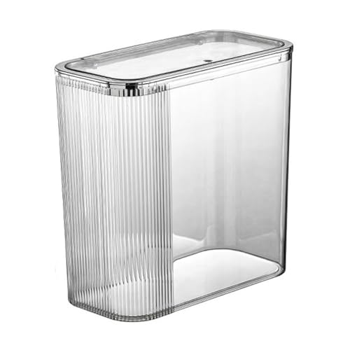 Poubelle transparente de 3,7 gallons avec couvercle à rabat pour salle de bain
