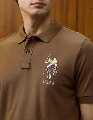 Image of U.S.Polo Association Men's Brand Embroidered Varsity Theatre Polo Shirt (USTSH3178 Mustard 3XL)