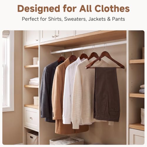 StorageWorks Wood Hangers 6 Pack, Extra Wide Shoulder Suit Hanger, Walnut - image 7