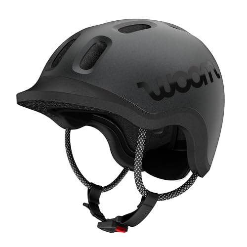 woom Ready Kids' Helmet, Adjustable Pinch-Free Children's Helmet with Reflective Details for Bicycle Riding, Roller Skating & Scooting, for Boys & Girls (Ages 1-14) - Charcoal Metallic - Small