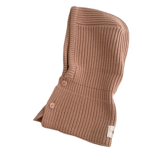 Dsgzkk Hat,2-in-1 Winter Warm Shawl Hat for Baby Knit Solid Color Ear Muff Hat Outdoor Activity Windproof Pullover Scarf Hat