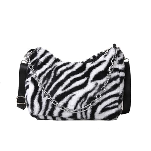 Fur Purse Plush Furry Bag Fluffy Fuzzy Crossbody Shoulder Bag with Chain Zipper Cute Box Bags for Women