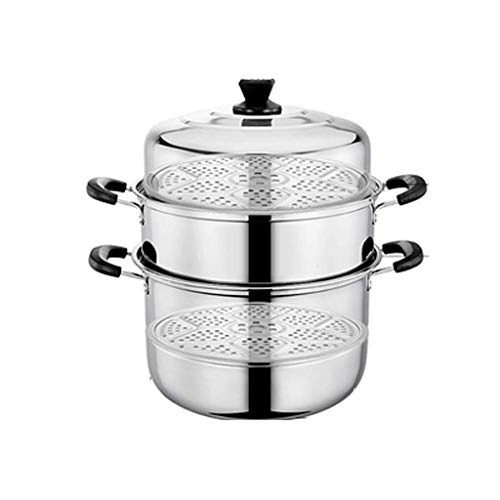 Vaporizador grande para el hogar de tres o cuatro capas de acero inoxidable 304 vaporera vaporera estufa de inducción gas universal (tamaño: 32 cm)