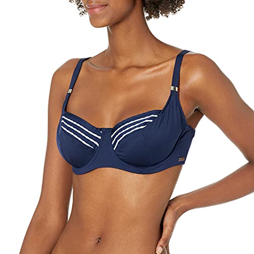 Fantasie Womens San Remo Underwire Balcony Bikini Top, Ink, F US