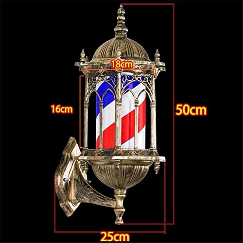 Lampe murale extérieure de 50 cm style pôle de coiffure rétro avec bulbe LED 0528