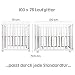 roba Laufgitter 75 x 100 cm - Baby Spielgitter + Einlage roba Style grau - 3-fach höhenverstellbar - Mobiler Laufstall mit Rollen - Holz weiß