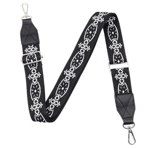 Image of Purse Strap,1.5 inch Leather End Shoulder Strap Adjustable Replacement,Retro Multi-Pattern Crossbody Bag Straps