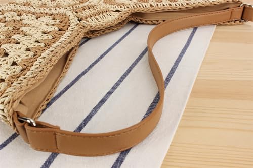 Image of Teeya Straw Crossbody Bag Women Weave Shoulder Bag Round Summer Beach Purse and Handbags