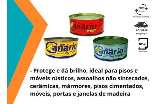 Kit 3 Ceras Canária Em Pasta 375g Com Silicone (Incolor)