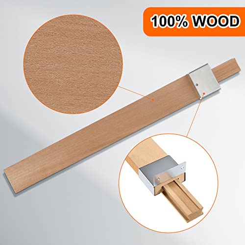 Maitys Wooden Drawer Slides Bottom Mount Classic Center Guide Track with Metal Slide Glides Traditional Wood Drawer Rails for Dresser Replacement(16 Inches,2 Pcs) - Image 3