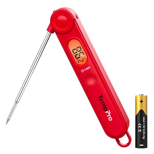 ThermoPro TP03 Termômetro digital de carne de leitura instantânea para cozinha, comida, doces, termômetro com luz de fundo e ímã para óleo, fritura profunda, churrasqueira, defumador, termômetro