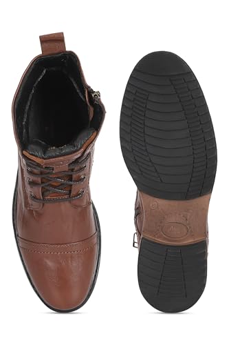 Image of Allen Cooper Crumbled Leather Boots For Men