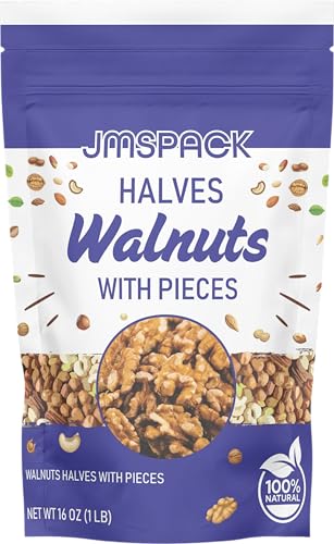 JMSPACK - Walnuts Halves With Pieces, 16 Ounces (1 Lb)