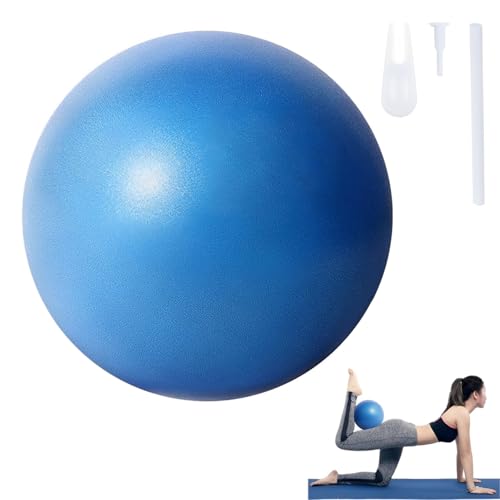 Keratobleem 25cm Pilates Ballon de Gymnastique, Yoga Ball,Petit Ballon de Gymnastique avec Paille Gonflable, Balle de Fitness pour Sport, Yoga, Pilates-Bleu
