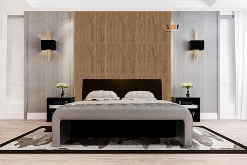 Image of SMEF 3D Foam Wallpaper Wall Panels Self-Adhesive Waterproof PE Foam, Ceiling Wallpaper for Bedroom Furniture, 57.5 Sq.Ft Peel and Stick - 70 x 70 cm (Dark Wooden, Pack of 05)