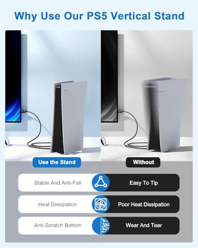 Image of OIVO INDIA Vertical High Stability Non-Slip Base Perfect Stand Compatible with PS5 Slim /Fat Console, Improved Heat Dissipation Gaming Accessories for PlayStation 5 Support All Model