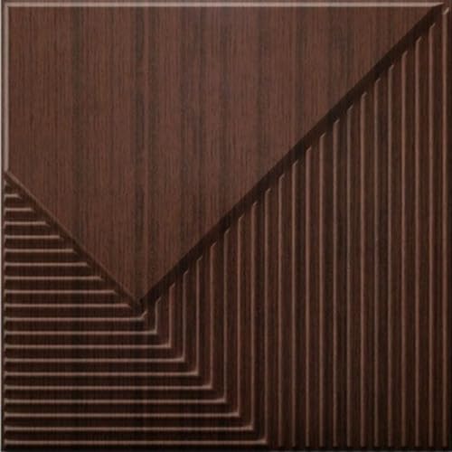 Image of Kayra Decor 3D PVC Wall Panels for Bedroom & Living Room | Plaina Design | Walnut Wood Color | 19.7 x 19.7 Inch | Pack of 12 | 32.28 Sq Ft